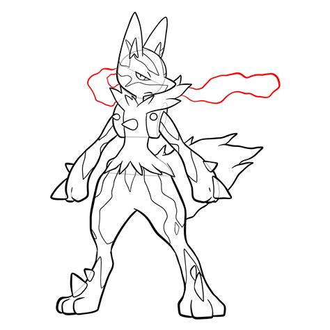lucario drawing easy|How to Draw Mega Lucario: A Step.